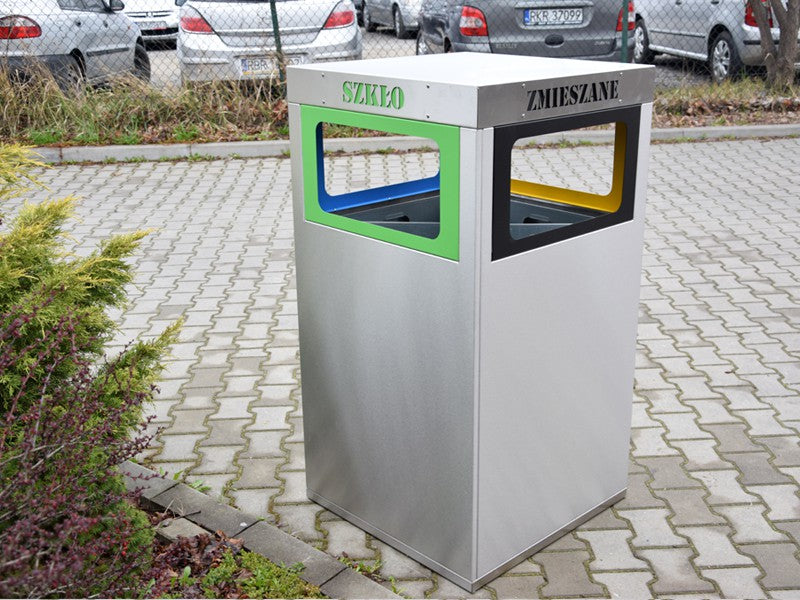 Rūšiavimo Šiukšliadėžė Cube VII 4X80L, 4 Skyrių – saugioms ir patogioms gyventojų susibūrimo bei rekreacijos vietoms