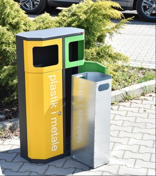 Šiukšliadėžė Solaris II Dviejų Skyrių – funkcionaliai ir saugiai bendruomenės aplinkai parkuose bei skveruose