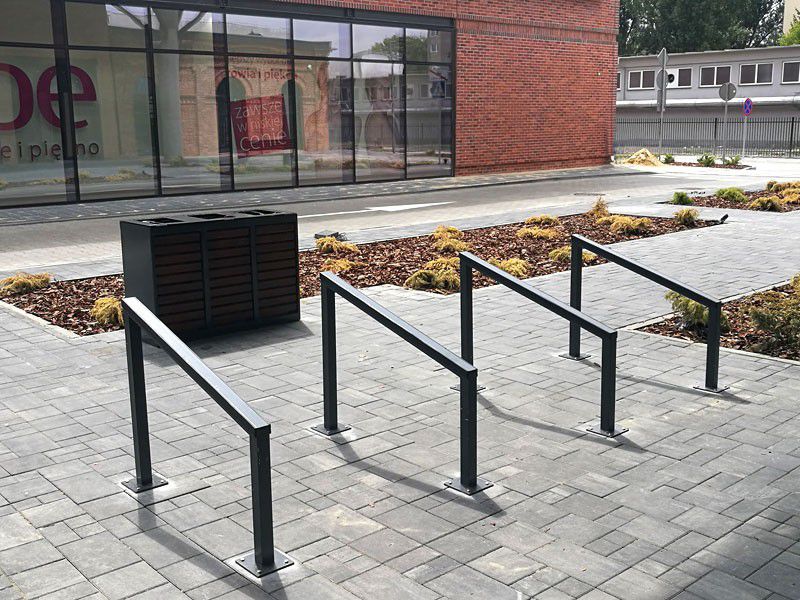 Dviračių stovas UG-5 su guminiais elementais - parkų ir gatvių gerbūvio elementai