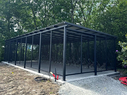 Dviračių stoginė "Pablo II", užrakinama, 25 dviračiams / 1078cm - lauko baldai parkams ir skverams