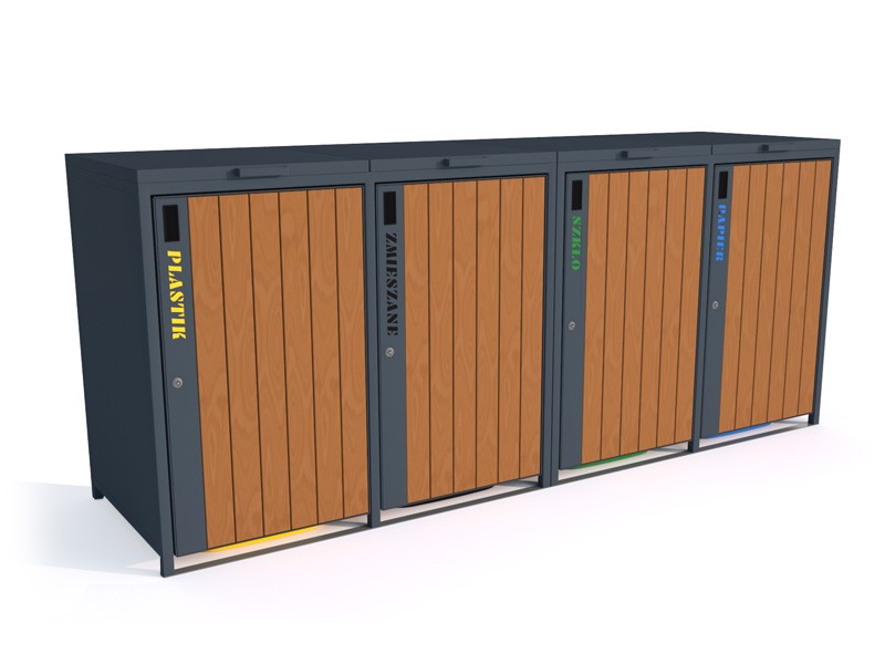 Šiukšliadėžių užtvara i 4x120l – miesto infrastruktūros objektai