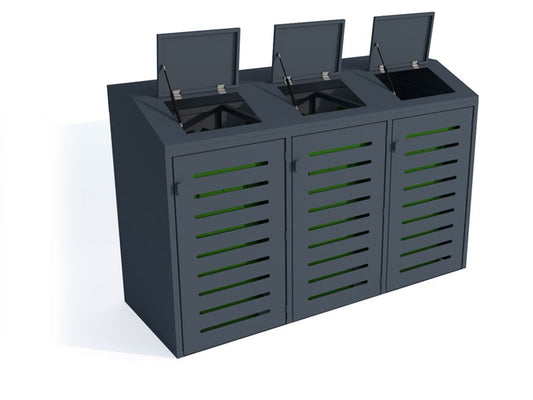 Atliekų konteinerių užtvara VIII 3x120l – prekės miestų viešosioms erdvėms
