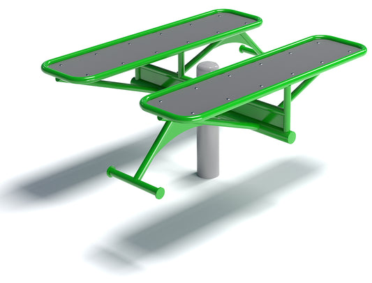OF2-05 Double Bench dvigubas lauko pilvo preso suoliukas