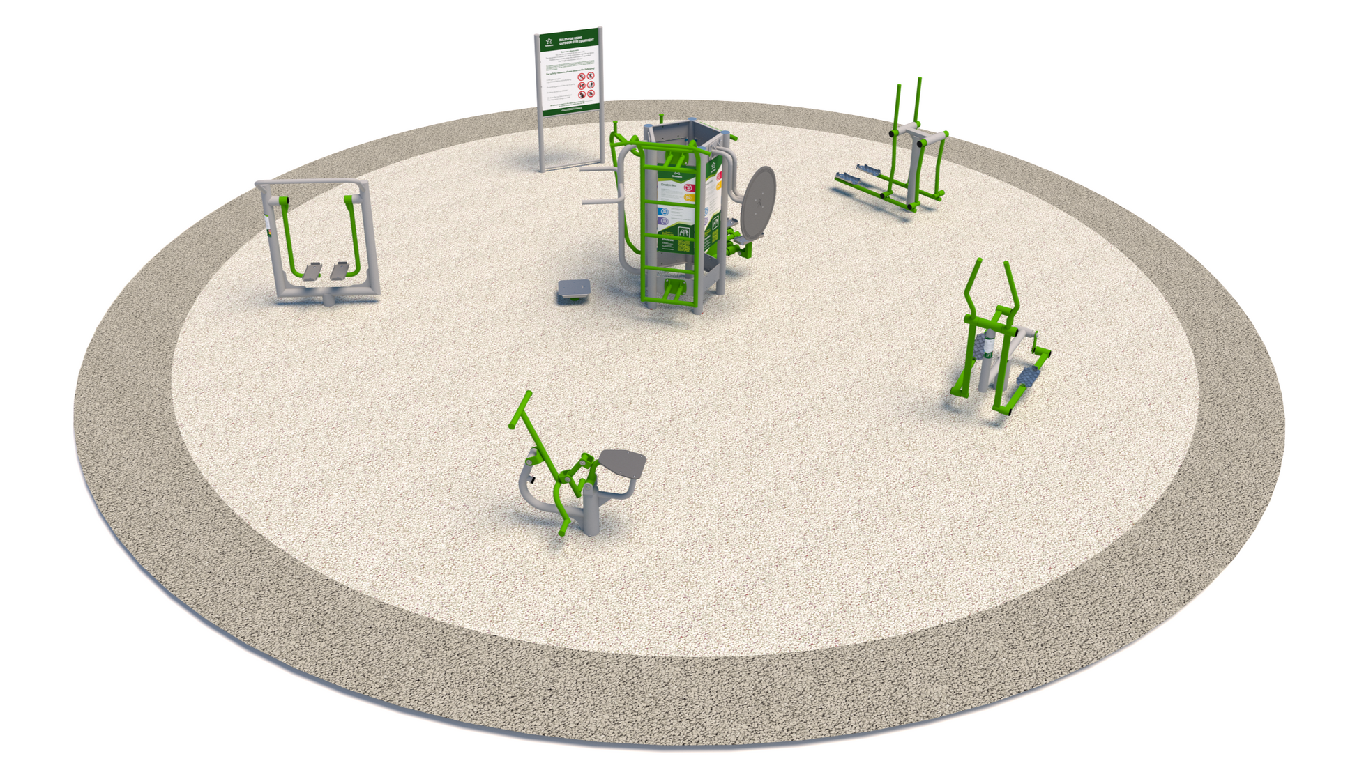 SET-OF-1 Compact Cardio Path lauko treniruoklių rinkinys ant pilono