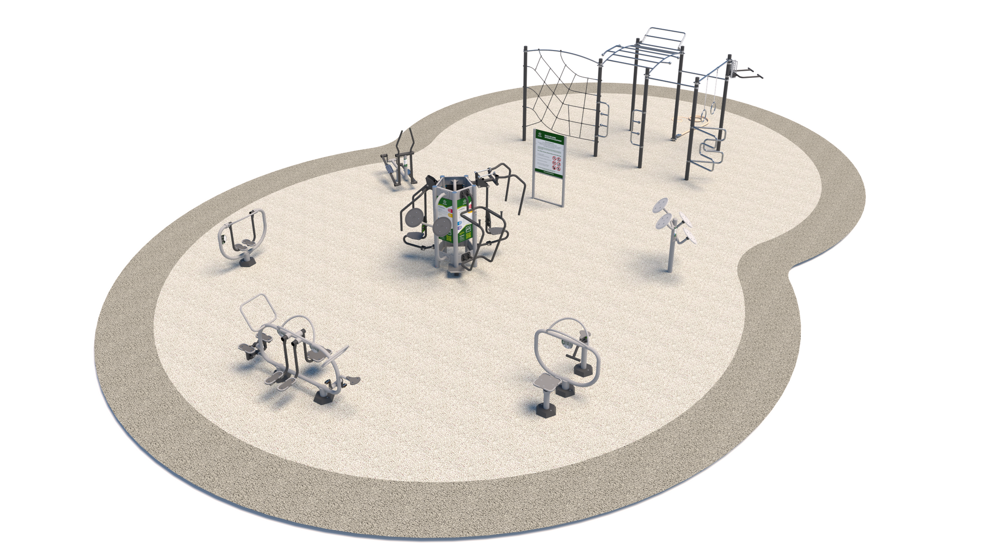 SET-OF-4 Active Family Compact šeimos lauko treniruoklių rinkinys