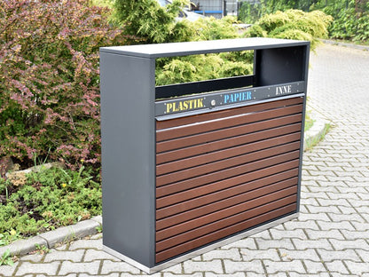 Modulinė Amant Šiukšliadėžė 3X80L – tvariems urbanistiniams sprendimams bei pėsčiųjų zonų tvarkymui