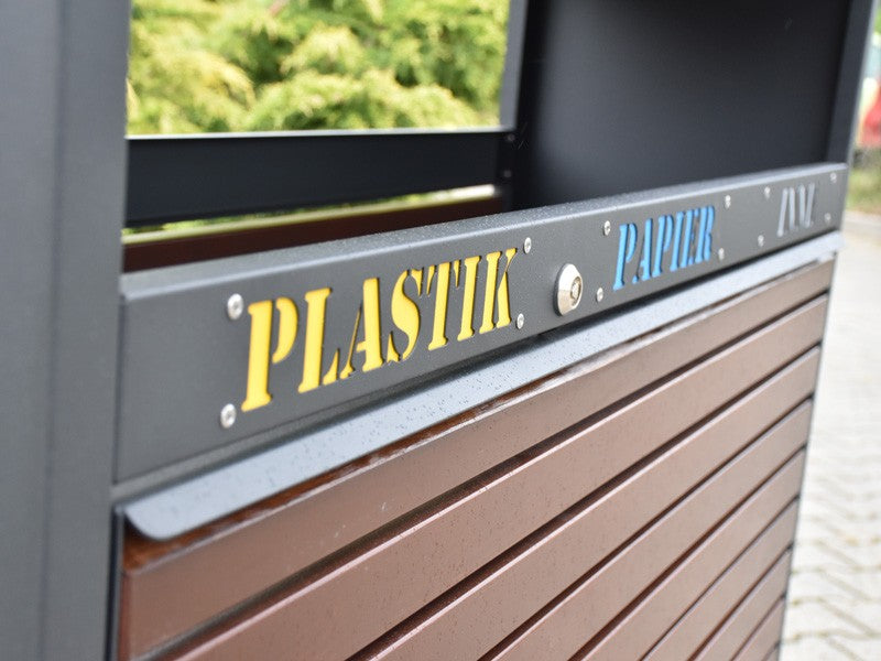 Modulinė Amant Šiukšliadėžė 3X80L – estetiškam viešojo landšafto formavimui ir poilsio zonų įrengimui