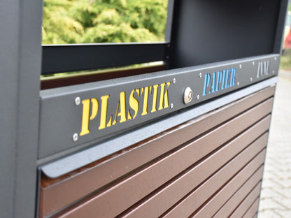 Modulinė Amant Šiukšliadėžė 3X80L – estetiškam viešojo landšafto formavimui ir poilsio zonų įrengimui