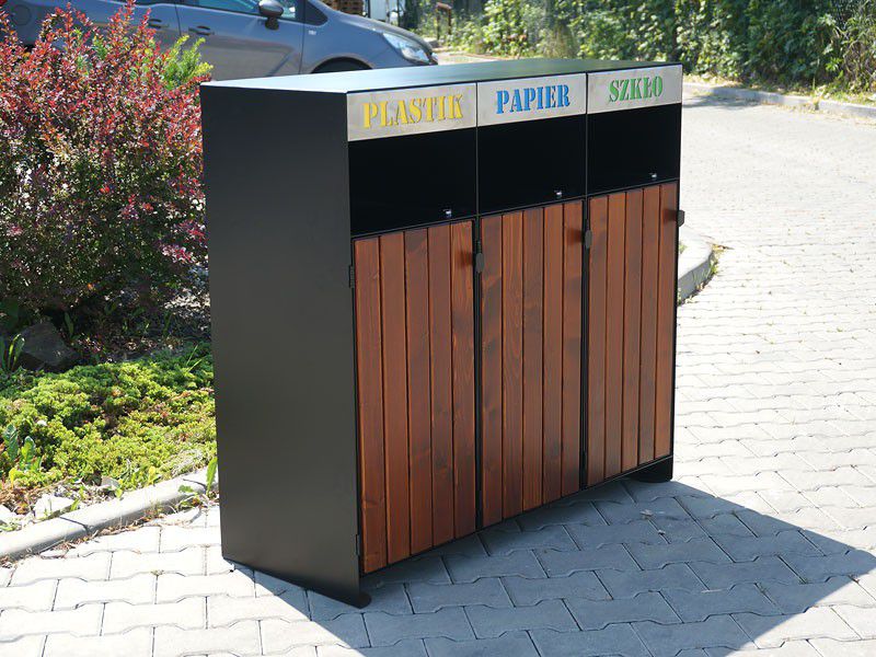 Rūšiavimo Šiukšliadėžė Ajaks I 3X80L – tvariems urbanistiniams sprendimams bei pėsčiųjų zonų tvarkymui