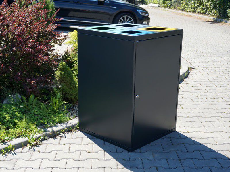 Rūšiavimo Šiukšliadėžė Cube I 4X80L 4 Skyrių – tvariems urbanistiniams sprendimams bei pėsčiųjų zonų tvarkymui