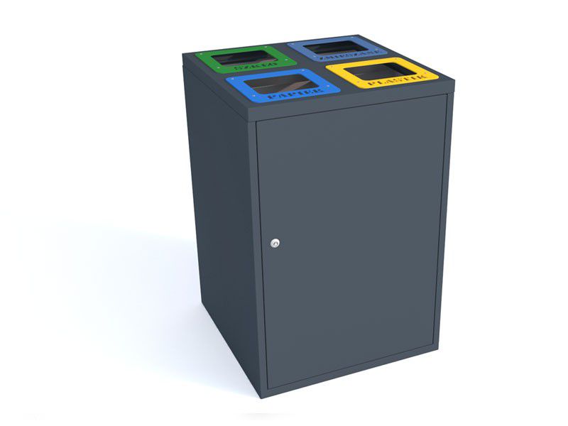 Rūšiavimo Šiukšliadėžė Cube I 4X80L 4 Skyrių – moderniai miesto infrastruktūrai ir šiuolaikinėms viešosioms erdvėms