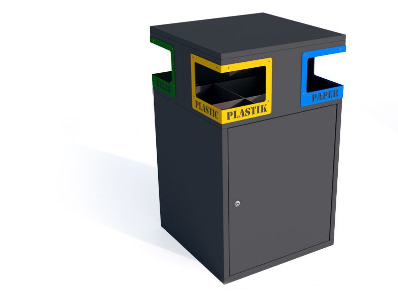 Rūšiavimo Šiukšliadėžė Cube Ix 4X80L, 4 Skyrių – moderniai miesto infrastruktūrai ir šiuolaikinėms viešosioms erdvėms