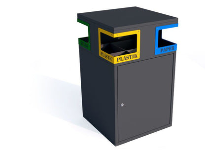 Rūšiavimo Šiukšliadėžė Cube Ix 4X80L, 4 Skyrių – moderniai miesto infrastruktūrai ir šiuolaikinėms viešosioms erdvėms