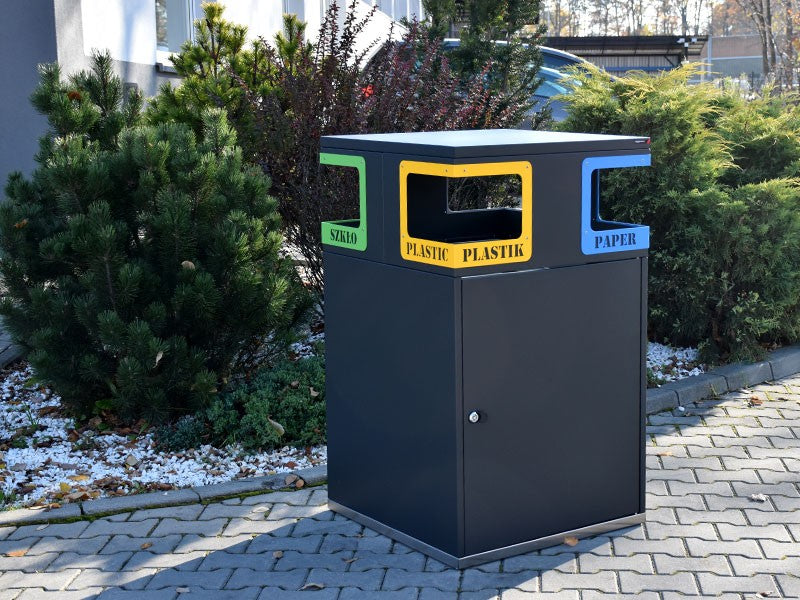 Rūšiavimo Šiukšliadėžė Cube Ix 4X80L, 4 Skyrių – tvariems urbanistiniams sprendimams bei pėsčiųjų zonų tvarkymui