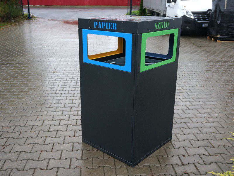 Rūšiavimo Šiukšliadėžė Cube VII 4X80L, 4 Skyrių – funkcionaliai ir saugiai bendruomenės aplinkai parkuose bei skveruose