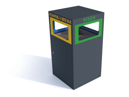 Rūšiavimo Šiukšliadėžė Cube VII 4X80L, 4 Skyrių – moderniai miesto infrastruktūrai ir šiuolaikinėms viešosioms erdvėms