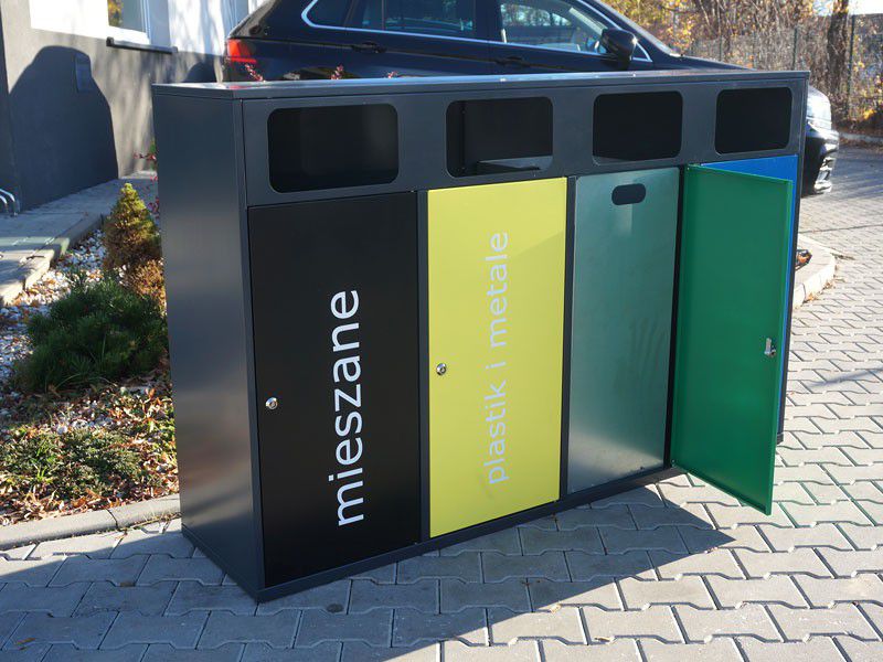 Konteineris Rūšiavimui Etna IV 4X120L – ugdymo įstaigų, mokyklų bei universitetų teritorijų sutvarkymui