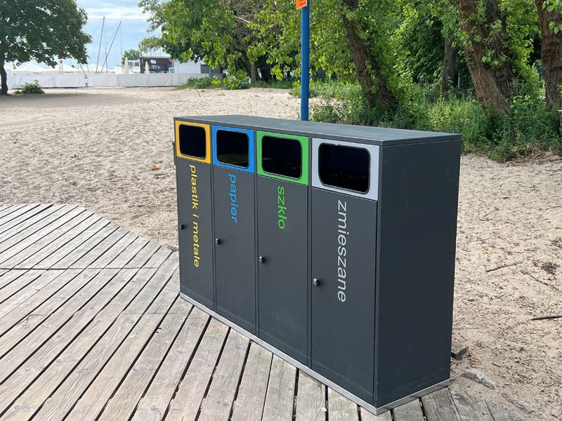 Rūšiavimo Šiukšliadėžė Etna IV 4X80L – tvariems urbanistiniams sprendimams bei pėsčiųjų zonų tvarkymui