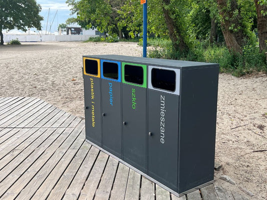 Rūšiavimo Šiukšliadėžė Etna IV 4X80L – tvariems urbanistiniams sprendimams bei pėsčiųjų zonų tvarkymui