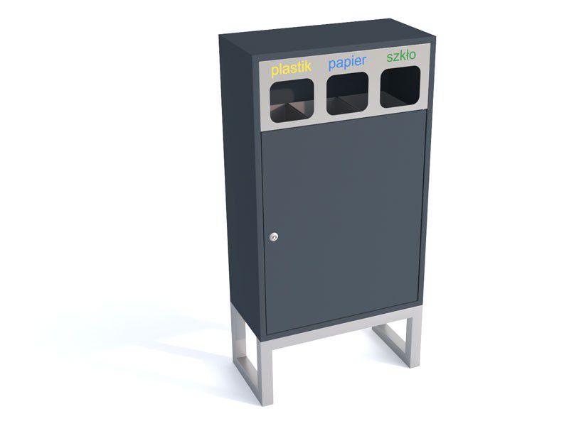Rūšiavimo Šiukšliadėžė Etna Mini III Su Kojomis 3X30L – moderniai miesto infrastruktūrai ir šiuolaikinėms viešosioms erdvėms