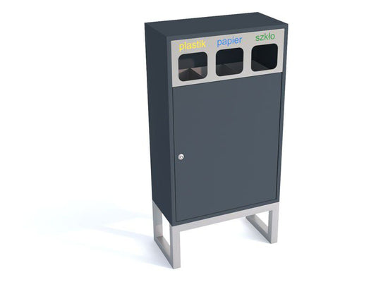 Rūšiavimo Šiukšliadėžė Etna Mini III Su Kojomis 3X30L – moderniai miesto infrastruktūrai ir šiuolaikinėms viešosioms erdvėms