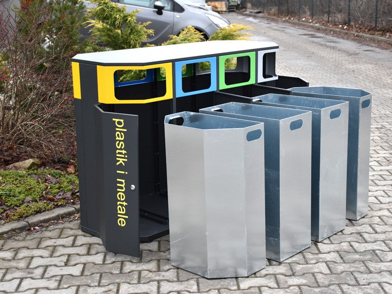 Rūšiavimo Šiukšliadėžė Etna, Dvipusė, Ovali, IV, 2X114L + 2X127L – profesionaliam lauko erdvių pritaikymui intensyviam naudojimui