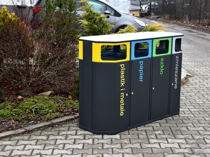 Rūšiavimo Šiukšliadėžė Etna, Dvipusė, Ovali, IV, 2X114L + 2X127L – tvariems urbanistiniams sprendimams bei pėsčiųjų zonų tvarkymui