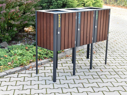 Rūšiavimo Šiukšliadėžė Promyk I 3X60L – funkcionaliai ir saugiai bendruomenės aplinkai parkuose bei skveruose