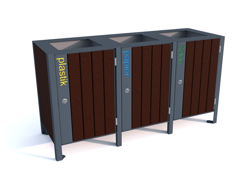 Rūšiavimo Šiukšliadėžė Promyk I 3X60L – moderniai miesto infrastruktūrai ir šiuolaikinėms viešosioms erdvėms