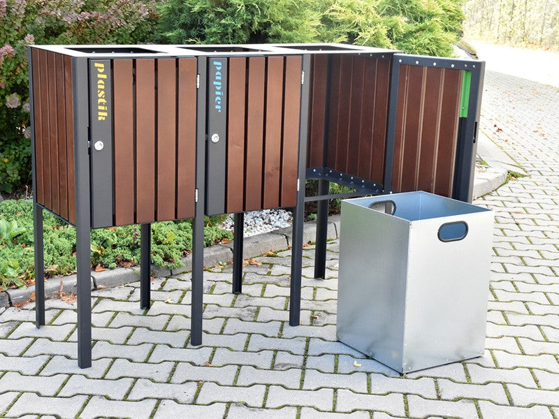 Rūšiavimo Šiukšliadėžė Promyk I 3X60L – tvariems urbanistiniams sprendimams bei pėsčiųjų zonų tvarkymui