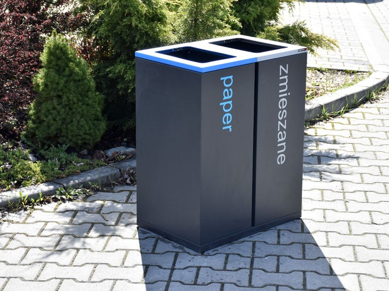 Rūšiavimo Konteineris Satis II 2X60L – moderniai miesto infrastruktūrai ir šiuolaikinėms viešosioms erdvėms