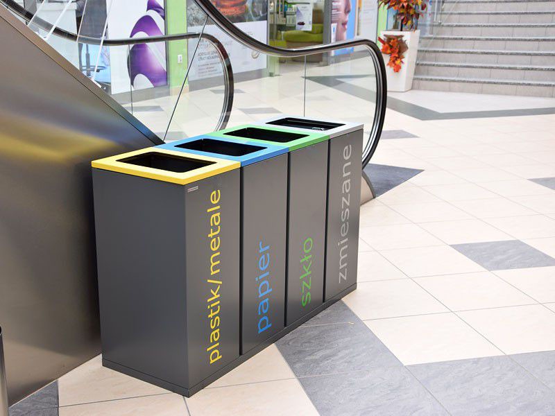 Rūšiavimo Konteineris Satis IV 4X60L / Užrašai Iš Lipnios Plėvelės – tvariems urbanistiniams sprendimams bei pėsčiųjų zonų tvarkymui