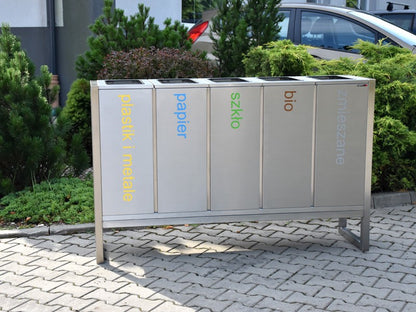 Rūšiavimo Šiukšliadėžė Satis V 5X60L – tvariems urbanistiniams sprendimams bei pėsčiųjų zonų tvarkymui