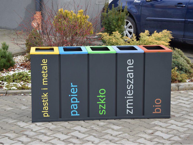 Rūšiavimo Šiukšliadėžė Satis V 5X60L / Užrašai Ant Lipnios Plėvelės – funkcionaliai ir saugiai bendruomenės aplinkai parkuose bei skveruose