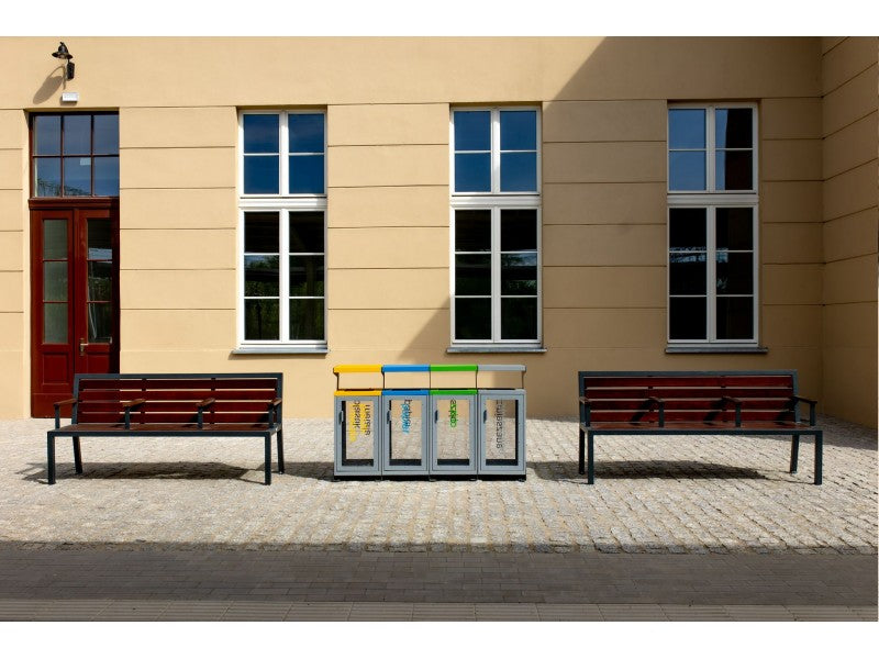 Šiukšliadėžė Luna IV 4X60L – funkcionaliai ir saugiai bendruomenės aplinkai parkuose bei skveruose