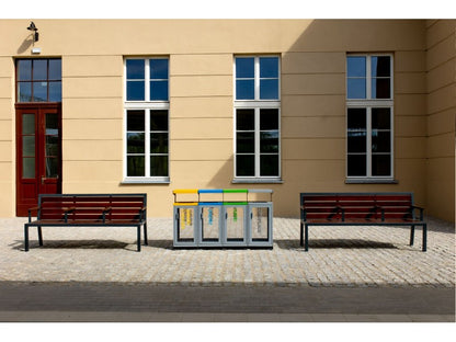 Šiukšliadėžė Luna IV 4X60L – funkcionaliai ir saugiai bendruomenės aplinkai parkuose bei skveruose