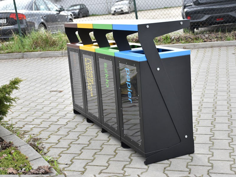 Šiukšliadėžė Luna IV 4X60L – architektūriniams elementams, derantiems prie šiuolaikinio miesto stiliaus