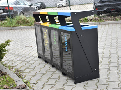 Šiukšliadėžė Luna IV 4X60L – architektūriniams elementams, derantiems prie šiuolaikinio miesto stiliaus