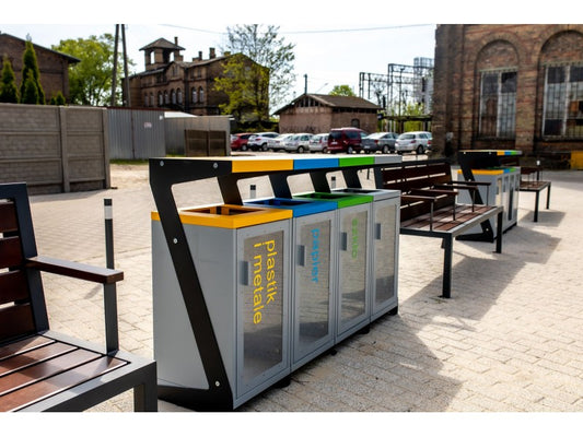 Šiukšliadėžė Luna IV 4X60L – tvariems urbanistiniams sprendimams bei pėsčiųjų zonų tvarkymui
