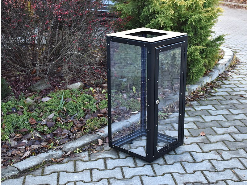 Šiukšliadėžė Satis I, Vieno Skyriaus, 1X60L, Skaidri (Antiteroristinė) – tvariems urbanistiniams sprendimams bei pėsčiųjų zonų tvarkymui