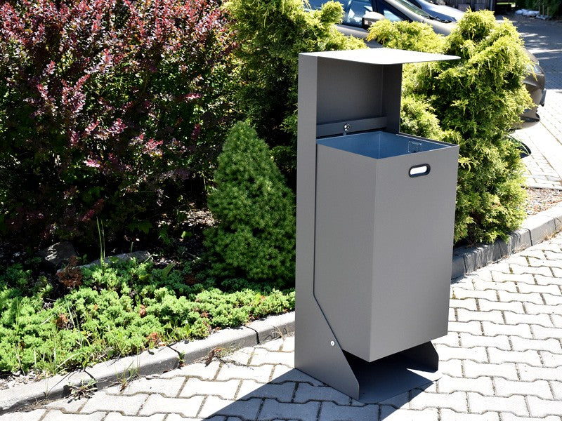 Šiukšliadėžė Su Stogeliu Heros I – tvariems urbanistiniams sprendimams bei pėsčiųjų zonų tvarkymui