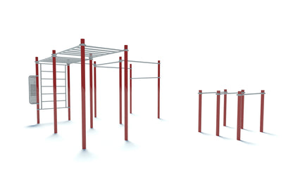 S-16 Medium street workout kompleksas su dvejomis horizontaliomis kopėčiomis