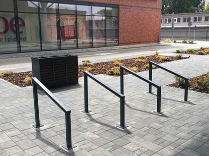 Dviračių stovas UG-5 su guminiais elementais - parkų ir gatvių gerbūvio elementai