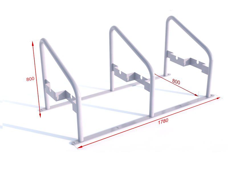 Modulinis įstrižas U formos stovas su pedalų laikikliu-3 - lauko mažosios architektūros elementai