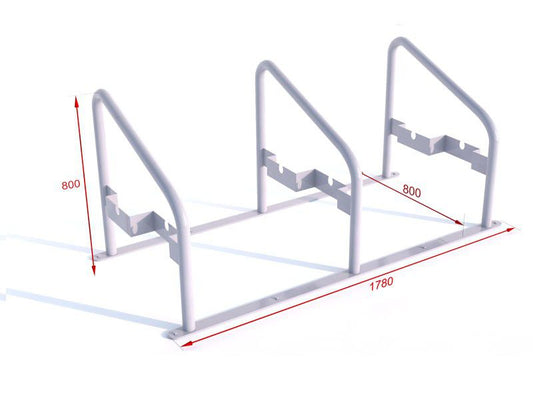 Modulinis įstrižas U formos stovas su pedalų laikikliu-3 - lauko mažosios architektūros elementai