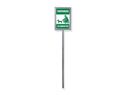 Lentelė su laikančiąja konstrukcija „surinkite po savo šuns“ – prekės parkams ir skverams