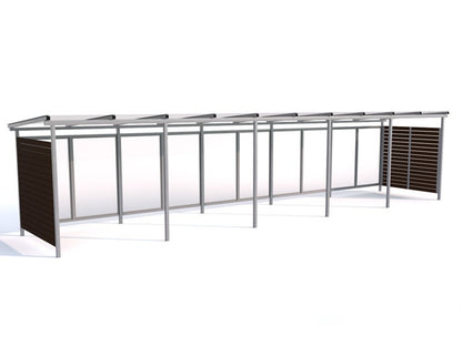 Dvirčių stoginė "Zorza II" uždara, 25 dviračiams / 1050cm - kokybiški dviračių stovai laukui