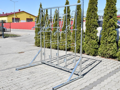 Dviračių laikiklis LIFT PREMIUM-4 (4 vietos) su konstrukcija ir laikikliais – prekės parkams ir skverams