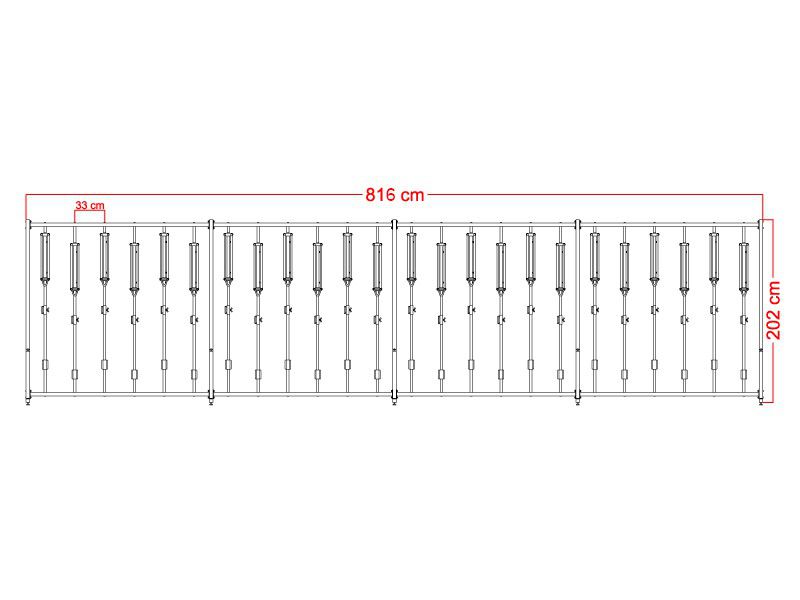 Pakaba Lift Premium-44 (44 vietų) dvipusė su konstrukcija ir laikikliais – prekės miestų viešosioms erdvėms