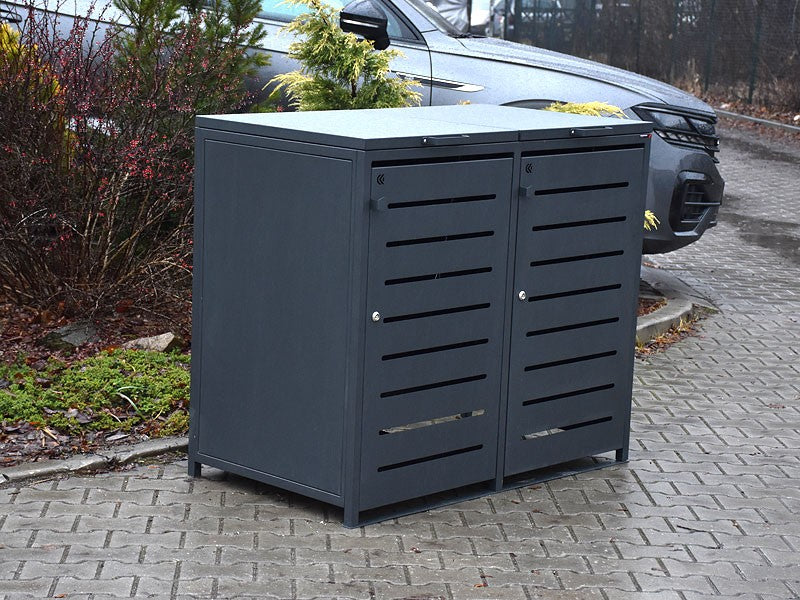 Šiukšliadėžių užtvara iii 2x120l – lauko baldai viešosioms erdvėms